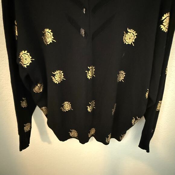 Nic and Zoe Black Sweater with Metallic Gold Womens Sweater - NWT - Size Small - Picture 2 of 7